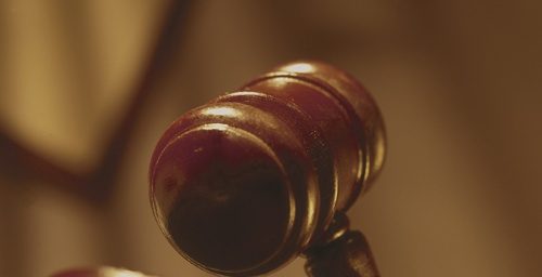 A judge's wooden gavel